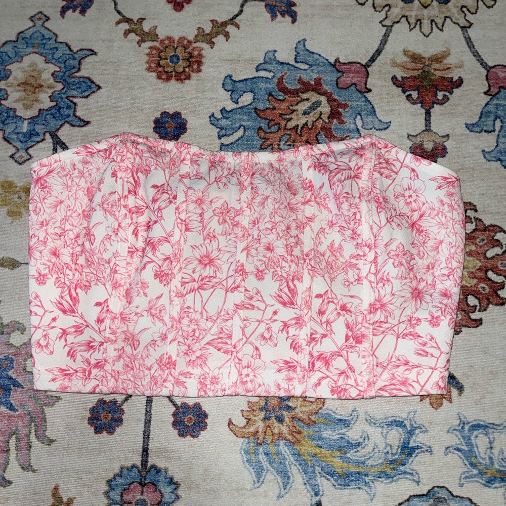 SHEIN Pink Floral Crop Top